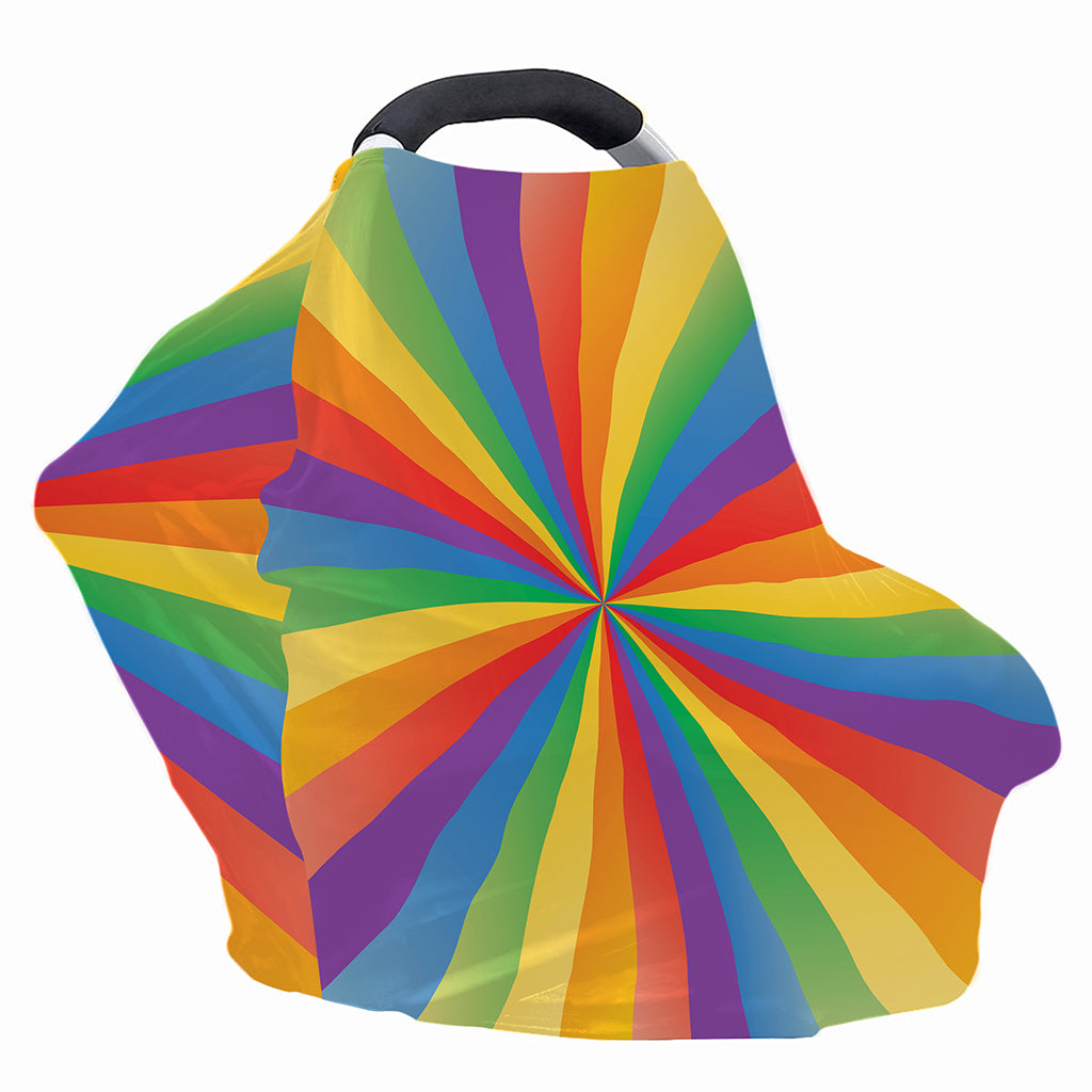 LGBT Pride Rainbow Rays Print Baby Seat Cover