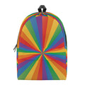LGBT Pride Rainbow Rays Print School Backpack