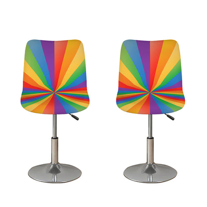 LGBT Pride Rainbow Rays Print Bar Stool Covers
