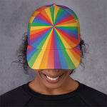 LGBT Pride Rainbow Rays Print Baseball Cap