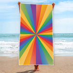 LGBT Pride Rainbow Rays Print Beach Towel