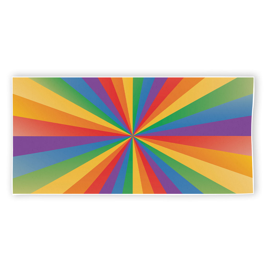 LGBT Pride Rainbow Rays Print Beach Towel