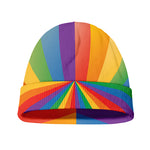 LGBT Pride Rainbow Rays Print Beanie