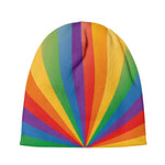 LGBT Pride Rainbow Rays Print Beanie