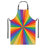 LGBT Pride Rainbow Rays Print Bib Apron With Pocket