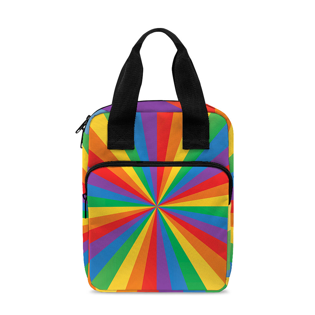 LGBT Pride Rainbow Rays Print Bible Tote Bag