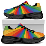 LGBT Pride Rainbow Rays Print Black Chunky Shoes