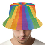 LGBT Pride Rainbow Rays Print Bucket Hat
