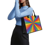 LGBT Pride Rainbow Rays Print Canvas Tote Bag