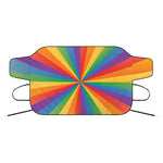 LGBT Pride Rainbow Rays Print Car Windshield Snow Cover