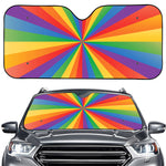 LGBT Pride Rainbow Rays Print Car Windshield Sun Shade