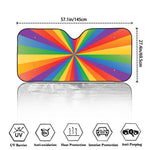 LGBT Pride Rainbow Rays Print Car Windshield Sun Shade