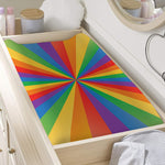LGBT Pride Rainbow Rays Print Changing Pad Cover