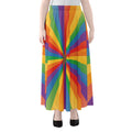 LGBT Pride Rainbow Rays Print Chiffon Maxi Skirt