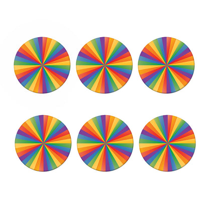 LGBT Pride Rainbow Rays Print Coaster Set