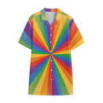 LGBT Pride Rainbow Rays Print Cotton Hawaiian Shirt