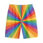 LGBT Pride Rainbow Rays Print Cotton Shorts