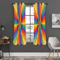 LGBT Pride Rainbow Rays Print Grommet Curtain Panels