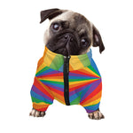 LGBT Pride Rainbow Rays Print Dog Zip Up Jacket