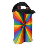 LGBT Pride Rainbow Rays Print Double Neoprene Wine Tote