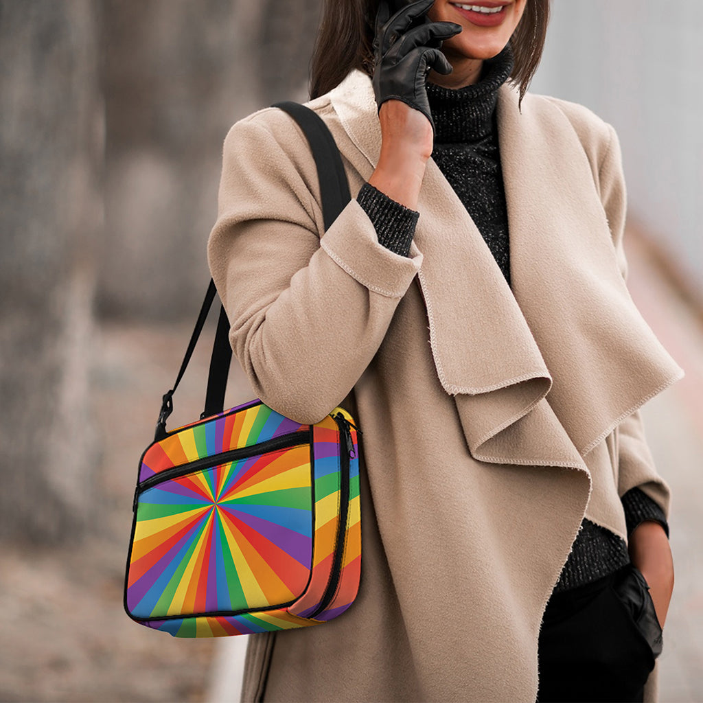 LGBT Pride Rainbow Rays Print Double Strap Bible Bag