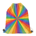 LGBT Pride Rainbow Rays Print Drawstring Bag