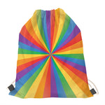 LGBT Pride Rainbow Rays Print Drawstring Bag