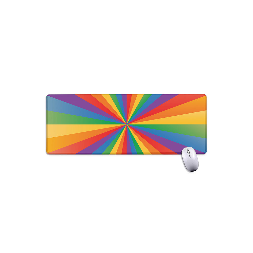 LGBT Pride Rainbow Rays Print Extended Mouse Pad