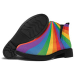 LGBT Pride Rainbow Rays Print Flat Ankle Boots