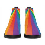 LGBT Pride Rainbow Rays Print Flat Ankle Boots