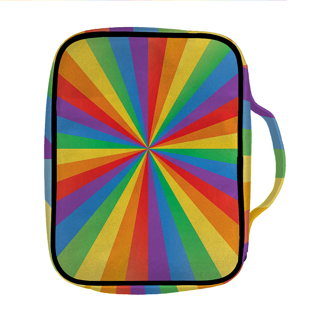 LGBT Pride Rainbow Rays Print Front Pocket Bible Bag