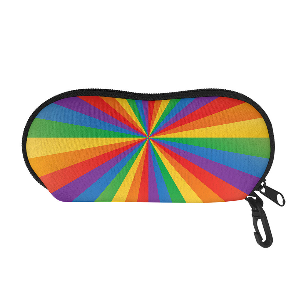 LGBT Pride Rainbow Rays Print Glasses Case