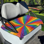 LGBT Pride Rainbow Rays Print Golf Cart Seat Cover