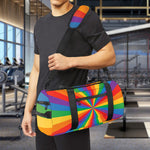 LGBT Pride Rainbow Rays Print Gym Bag