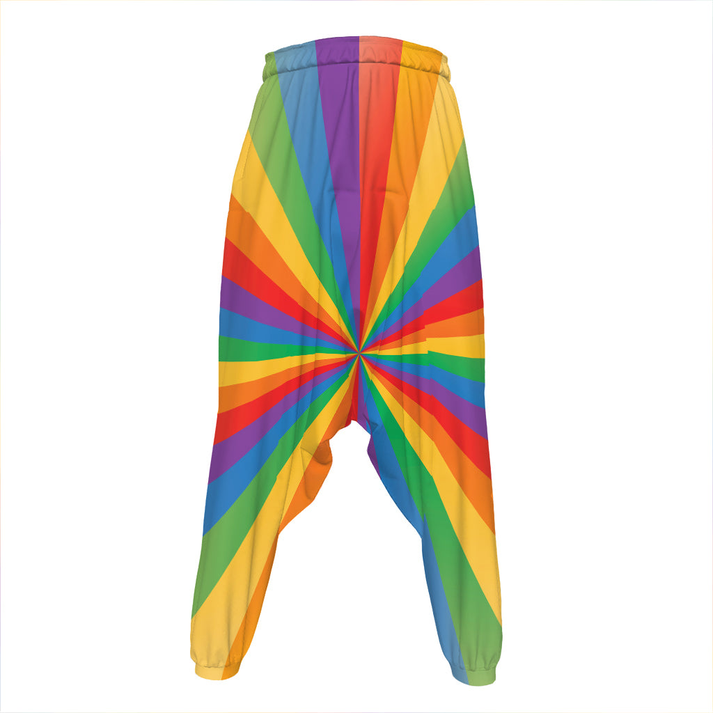 LGBT Pride Rainbow Rays Print Hammer Pants