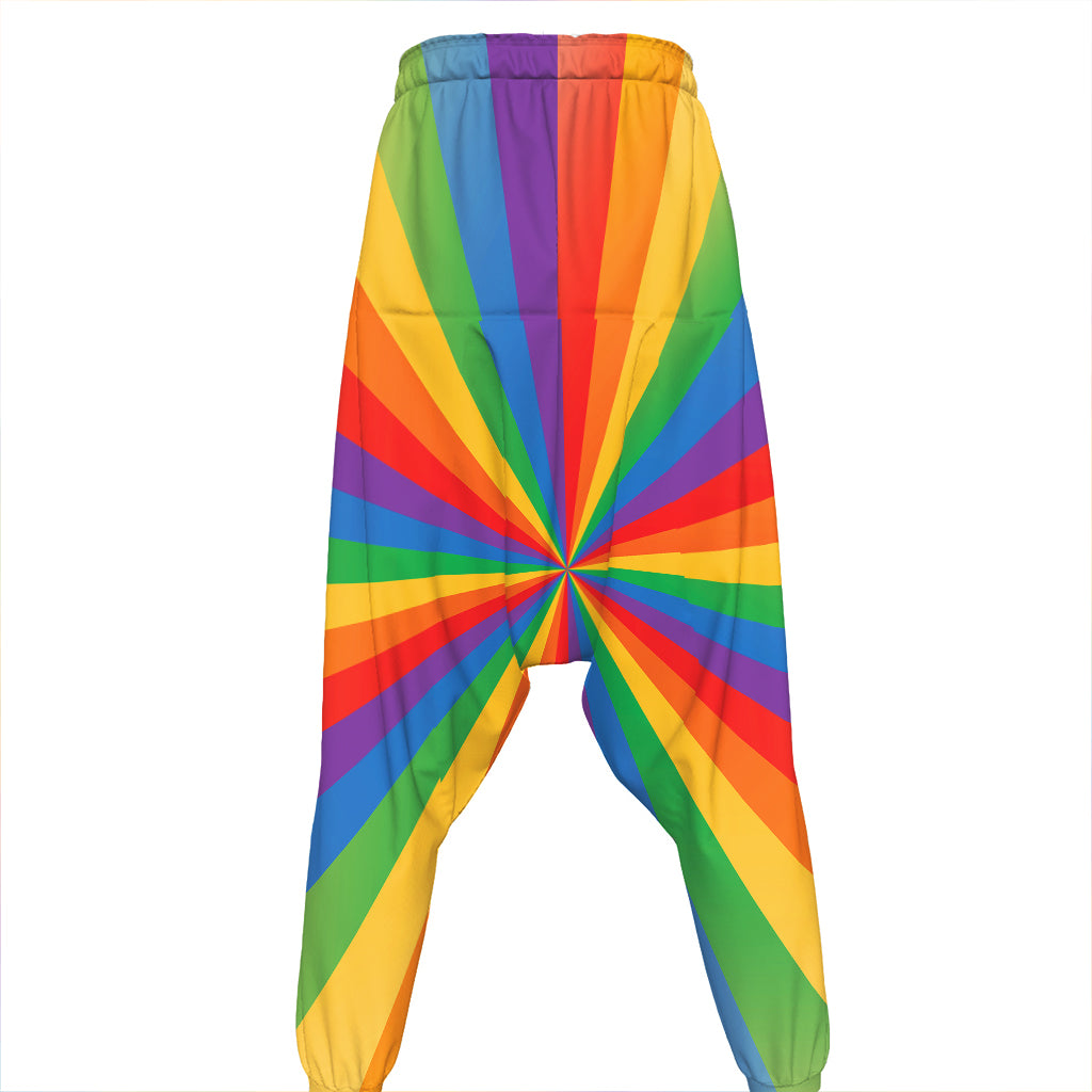 LGBT Pride Rainbow Rays Print Hammer Pants