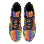 LGBT Pride Rainbow Rays Print High Top Leather Sneakers