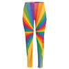 LGBT Pride Rainbow Rays Print High-Waisted Pocket Leggings