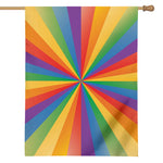 LGBT Pride Rainbow Rays Print House Flag