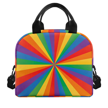 LGBT Pride Rainbow Rays Print Insulated Lunch Bag