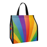 LGBT Pride Rainbow Rays Print Insulated Lunch Tote