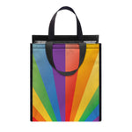 LGBT Pride Rainbow Rays Print Insulated Lunch Tote