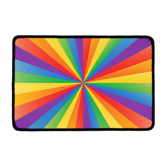 LGBT Pride Rainbow Rays Print Kitchen Mat