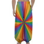 LGBT Pride Rainbow Rays Print Lantern Pants