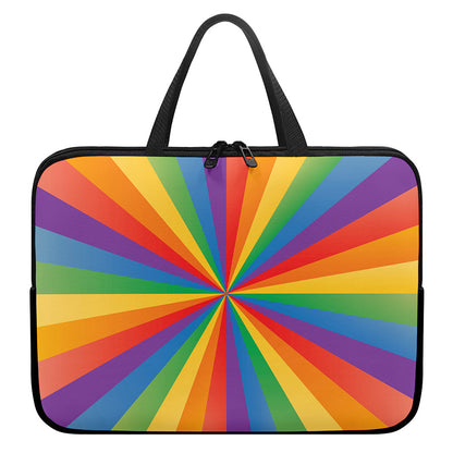 LGBT Pride Rainbow Rays Print Laptop Sleeve With Handle