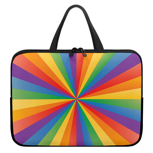 LGBT Pride Rainbow Rays Print Laptop Sleeve With Handle