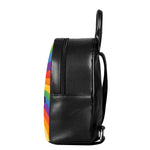 LGBT Pride Rainbow Rays Print Leather Backpack
