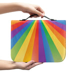 LGBT Pride Rainbow Rays Print Leather Bible Cover