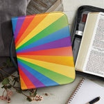 LGBT Pride Rainbow Rays Print Leather Bible Cover