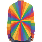 LGBT Pride Rainbow Rays Print Long Sleeve Baseball Jersey